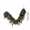 thumbnail image 3 of RBCKVXZ Real Touch Norfolk Pine Garland, 6 FT Christmas Garland with Red Flowers Ball Ornaments Gold Bow, Mantle Fireplace Holiday Party Decoration, 3 of 5