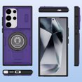 thumbnail image 2 of Optics Armor Hybrid Case with Rotating Ring Stand and Privacy Camera Lens Cover for Samsung Galaxy S25 Ultra - Purple, 2 of 5