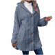 thumbnail image 2 of Chaquetas y abrigos casuales con capucha de manga larga para mujer, chaqueta cálida de invierno con capucha de manga larga, chaqueta de felpa con botones de color liso, blusa para mujer, 2 of 9