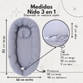 thumbnail image 3 of Nido Colecho 3 en 1 para Bebé Cama Portátil con Colchón de Espuma Desmontable Almohada Mollera Funda Algodón Jersey Girs jaspe Uso en Cuna Carriola Bambineto, 3 of 8