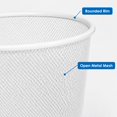 Warehouse Wire Racks Trash Mesh Trash Cans, 6 Gal Metal Wire Wastebaskets, 10-Pack, White, for ...