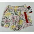 thumbnail image 5 of Briggs New York Women's Linen Blend Pull-On Summer Shorts with Pockets and Drawstring (Multi- Floral, Medium), 5 of 7
