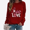 thumbnail image 2 of Amzcrzy Sweatshirts pour Femmes Saint-Valentin Cœur Amour Chandails en Molleton Décontractés Graphiques Adorables Col Rond Manches Longues Chandail Tops, 2 of 3