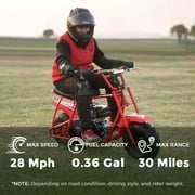 FRP Enhanced Package GMB100 Gas Powered Mini Dirt Bike 99CC for Teens and Adults, 28MPH off Road Motorcycle, Weight Support up to 220 lbs - Red