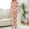 thumbnail image 2 of Top-kevin Womens Pajamas Set Cute Capybara Flowers Soft Long Sleeve Sleepwear Button Down Sets, 2 of 12