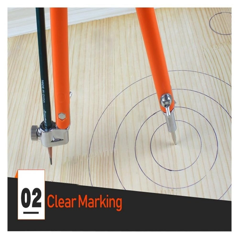 Carpenter Precision Pencil Compasses Large Diameter Adjustable Dividers Marking and Scribing Compass for Woodworking (40x150cm)