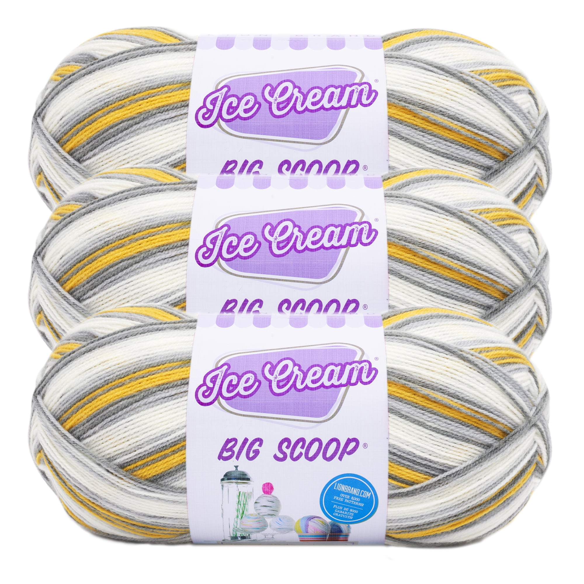 Lion Brand Yarn Ice Cream Big Scoop Mochi Light Acrylic Multicolor