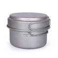 thumbnail image 1 of usharedo Titanium Pot Pan Set with Folding Handle Outdoor Camping Soup Pot Bowl Frying Pan Mess Kit Picnic Cookware Ti1585B, 1 of 5