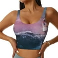 thumbnail image 2 of Lsque Boat Lighthouse Storm Waves Printed Women'S Sports Bra, Compression, Moisture Wicking, High-Impact Sports Bra For Women,Supportive sports bra-XX-Large, 2 of 9