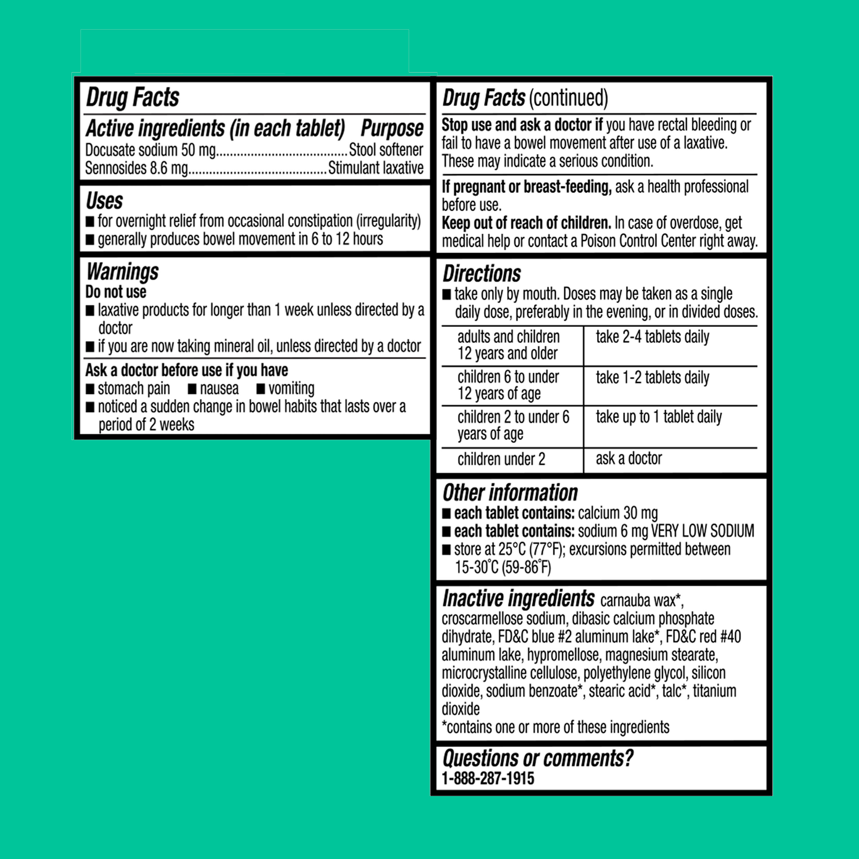Tabletas Laxantes con Ablandador de Heces para Estreñimiento, 120 unidades, comparable al ingrediente activo de Colace 2-IN-1 4