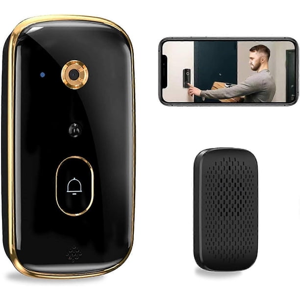 Video Doorbell Camera, Wireless Doorbell Camera withl with Buzzer, Motion Detector, 2-Way Audio, HD Live Image, HD Night Vision, Cloud Storage