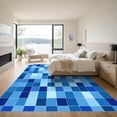 thumbnail image 3 of ODIKA 8'x10' Machine Washable Non-Slip Area Rug, Geometric Blue High Traffic Rug, Blue, 1080133, 3 of 7
