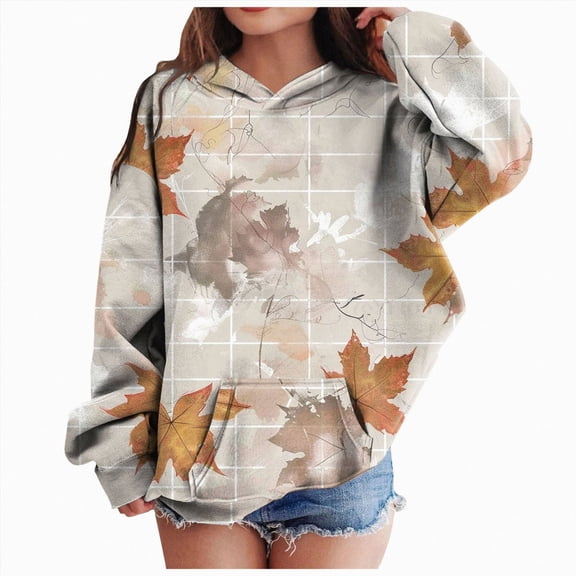 Xudanell Girls Camo Hoodie Toddler Oversized Hooded Sweatshirt Camouflage Casual Pullover Tops with Pockets (7-8 Years, Beige)