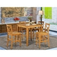 thumbnail image 2 of East West Furniture Pub 5-piece Traditional Wood Dining Table Set in Oak, 2 of 4