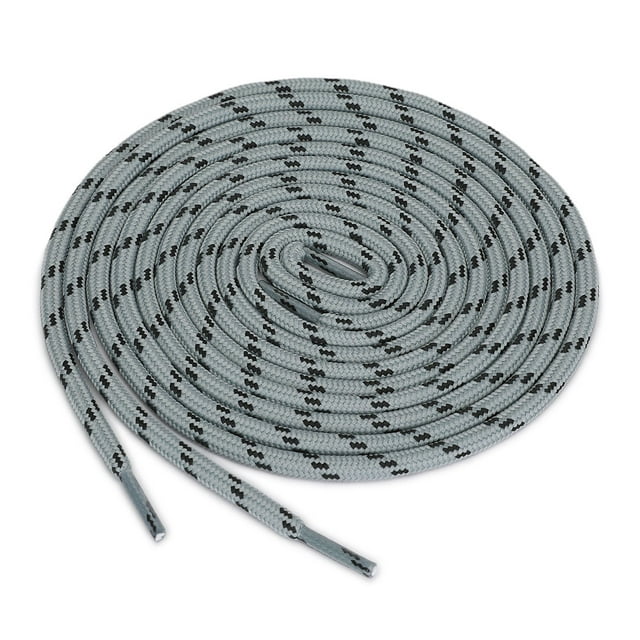 INSPIRE CHIC 3 Paires Lacets Ronds Antidérapants Résistants à l'Usure pour Bottes Chaussures de Randonnée Marche Plein Air Gris Clair Noir 140cm / 55.11 Pieds