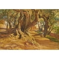 thumbnail image 2 of Frederick Arthur Bridgman 14x11 Gold Ornate Wood Frame and Double Matted Museum Art Print Titled - Tree Trunk (1885), 2 of 4