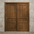 thumbnail image 3 of Sliding Closet Bypass Doors 64 x 84 inches | Ego 5012 Cognac Oak | Rails Hardware Set | Wood Solid Bedroom Wardrobe Doors, 3 of 5