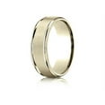 thumbnail image 2 of Benchmark� 14k Gold 7mm Comfort-fit Satin Finish High Polished Round Edge Carved Design Wedding Band Ring, 2 of 9