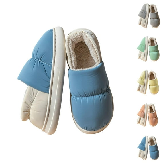 Slippers for Women Men 2025 Winter Warm Soft Plush Lined Cozy Slippers Indoor Non House Shoes