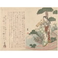 thumbnail image 2 of Keisai Eisen 14x12 Gold Ornate Wood Frame and Double Matted Museum Art Print Titled - Summer (19th Century), 2 of 4