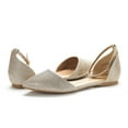 thumbnail image 2 of Dream Pairs Women's Casual D'Orsay Pointed Plain Ballet Comfort Soft Slip On Flats Shoes GOLD/GLITTER FLAPOINTED-NEW size 8, 2 of 4