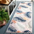 thumbnail image 2 of SAFAVIEH Cabana Kade Botanical Indoor/Outdoor Runner Rug, Pink/Grey, 2' x 9', 2 of 11
