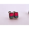 thumbnail image 3 of 2.6ct Emerald Watermelon Tourmaline Sterling Silver Earrings 86MRDTE, 3 of 5