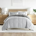 thumbnail image 3 of Noble Linens 3-Piece Gray & Silver Reversible Down Alternative Comforter Set, King/Cal King, 3 of 12