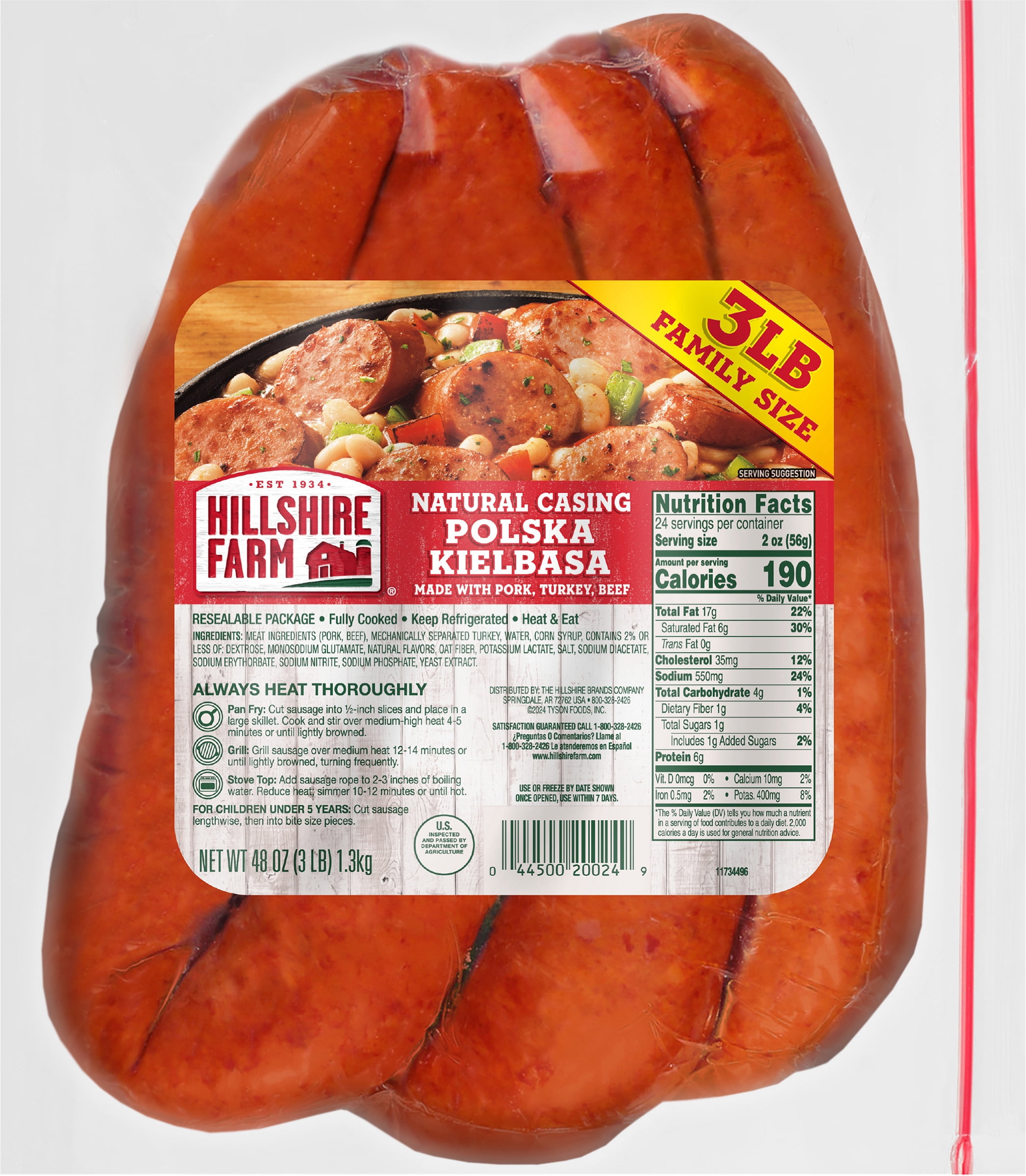 Hillshire Farm Polska Kielbasa Sausage, 3 Lb.