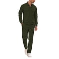 thumbnail image 5 of Miqool Mens 2 Piece Corduroy Outfits Lapel Button Up Shirt Elastic Waist Long Pants Matching Set Casual Shirt and Pants Set S‑3XL, 5 of 6