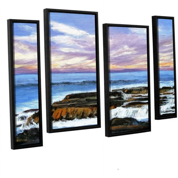 ArtWall Gene Foust "Rolling Water" 4-Piece Floater Framed Canvas Staggered Set