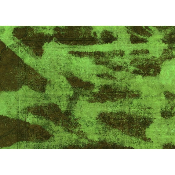 Ahgly Company Indoor Rectangle Abstract Green Modern Area Rugs, 6' x 9'