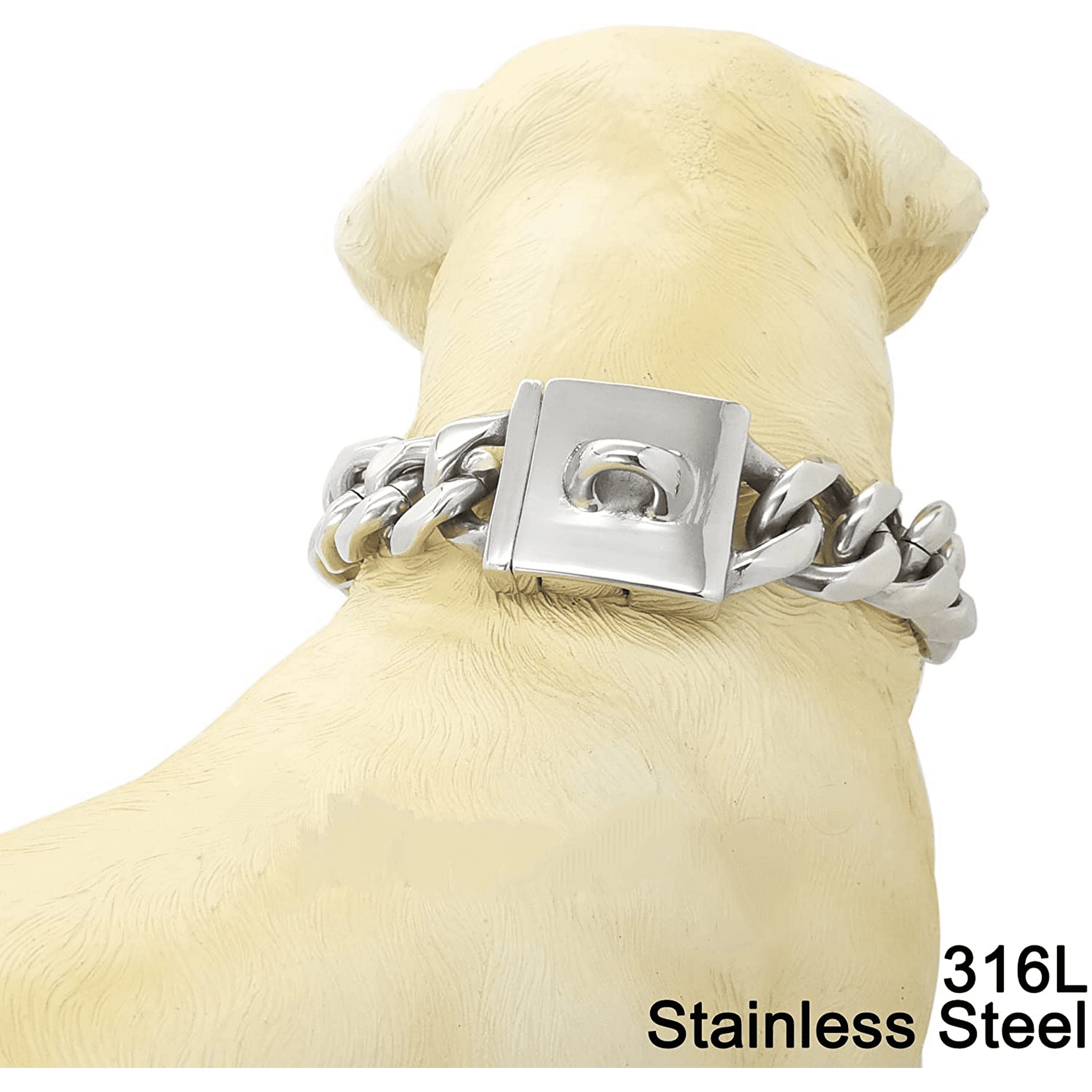 Wekity Big Dog Chain Collar 23mm Heavy Duty Thick Cuban Link Dog Collar Stainless Steel Metal Walking Choke Chain Necklace For Medium Large Xl Dogs