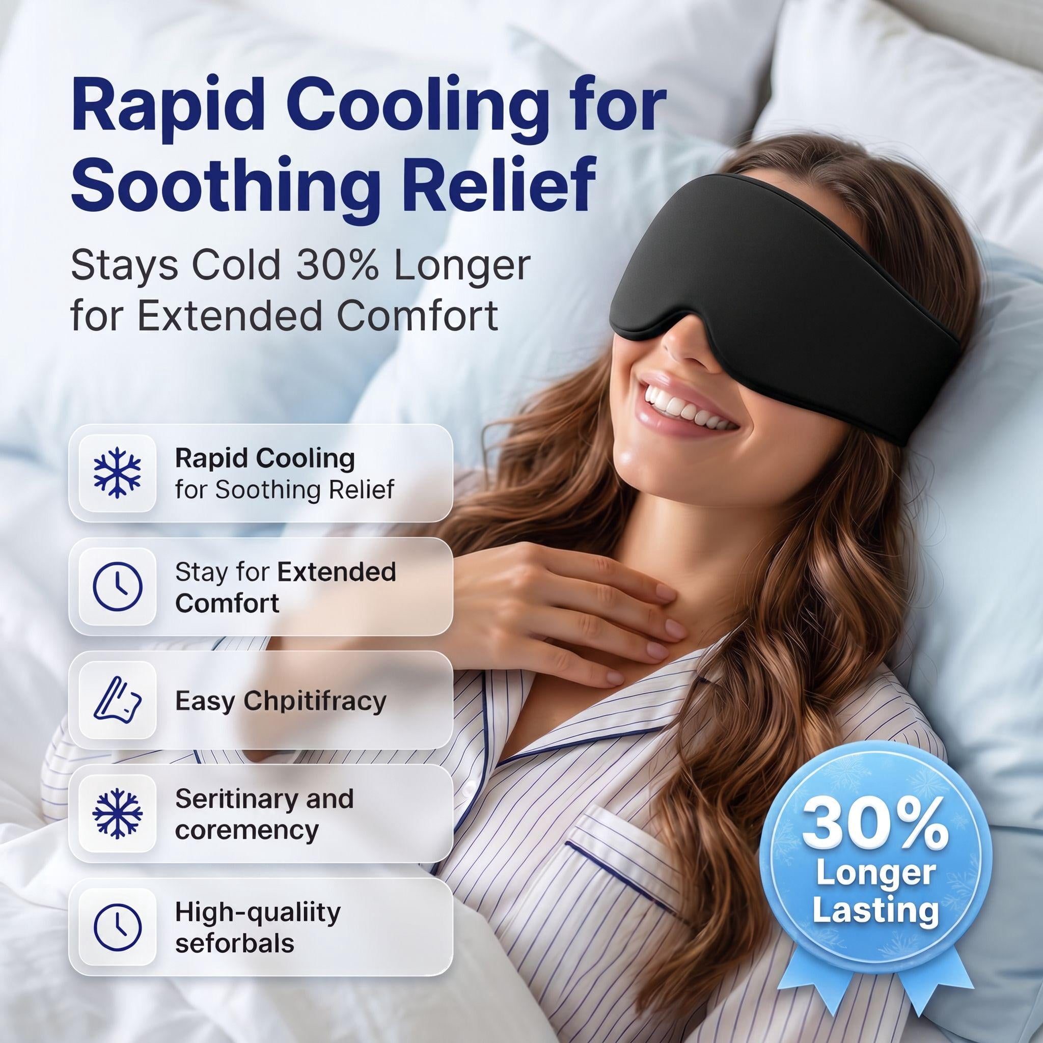 FACEMOON Reusable Cooling Gel Eye Mask, Cold Compress for Puffy Eyes & Dark Circles, Relaxing Sleep Eye Mask