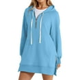 thumbnail image 2 of QASIEATN Trendy Fall Women's Hoodies Womens Solid Warm Zipper Hoodie Sweatshirt Pullover Long Sleeve Pocket Sweatshirt Tops, 2 of 5