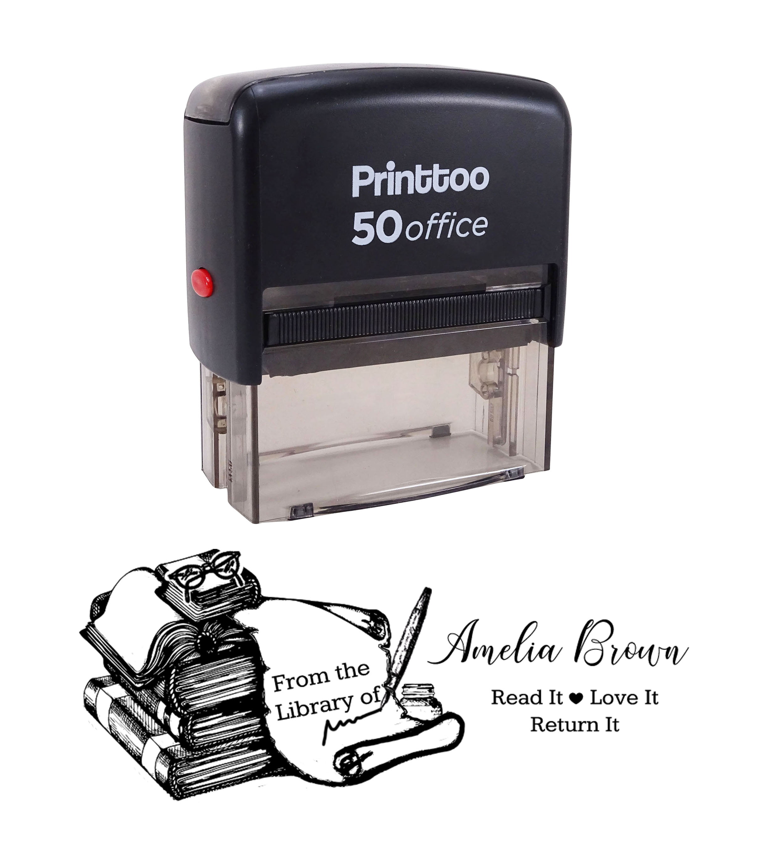 Printtoo Personalized Black Self Inking Hugs And Kisses Stamp Custom  Wedding Favor Rubber Stamper-60 x 40 mm 