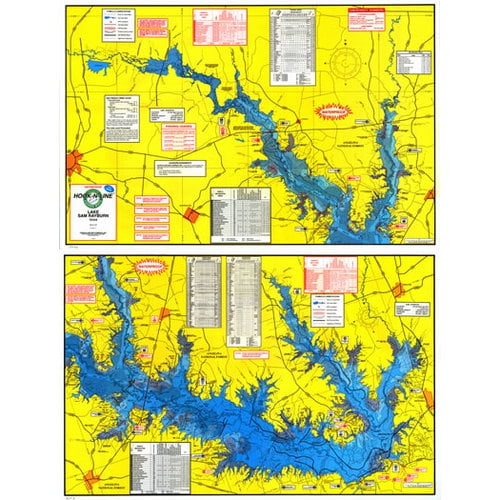 Sam Rayburn Topo Map Topographical Fishing Map Of Lake Sam Rayburn (Rayburn Reservior) - With  Gps Hotspots - Walmart.com