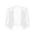 thumbnail image 4 of HULIJA Womens Half Sleeve Chiffon Open Bolero Shrug Cardigan Casual Party Dress Cover Up Outerwear White L, 4 of 6