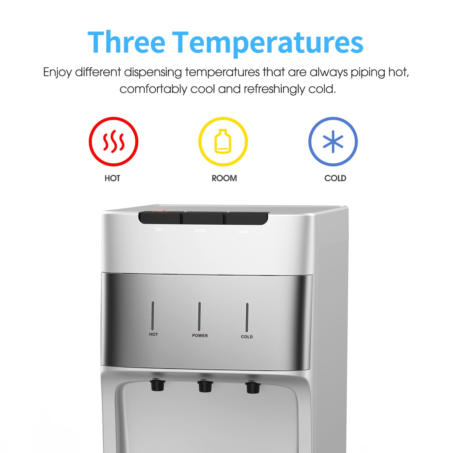 IKT Self Cleaning Bottleless Water Cooler Dispenser with 4 Stage Water Filter 3 Temperature Settings Silver