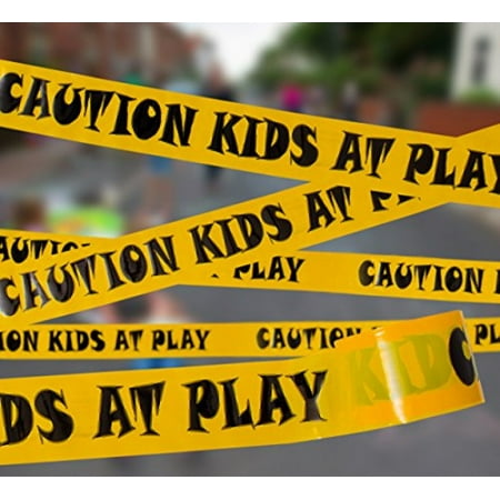 TAPIX 3" x 300' Caution Kids At Play Caution Tape • Bright Yellow & Bold Black Print for High Visibility • Tear Resistant Design • Ideal for Construction/Crime Play Time.