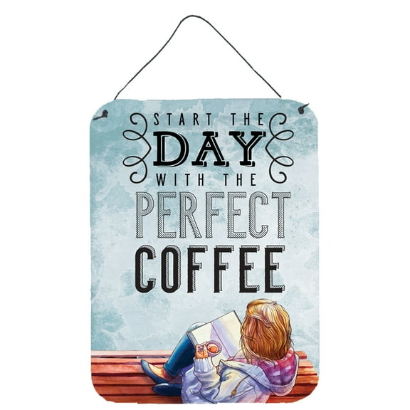 Start the Day Coffee Sign Wall or Door Hanging Prints
