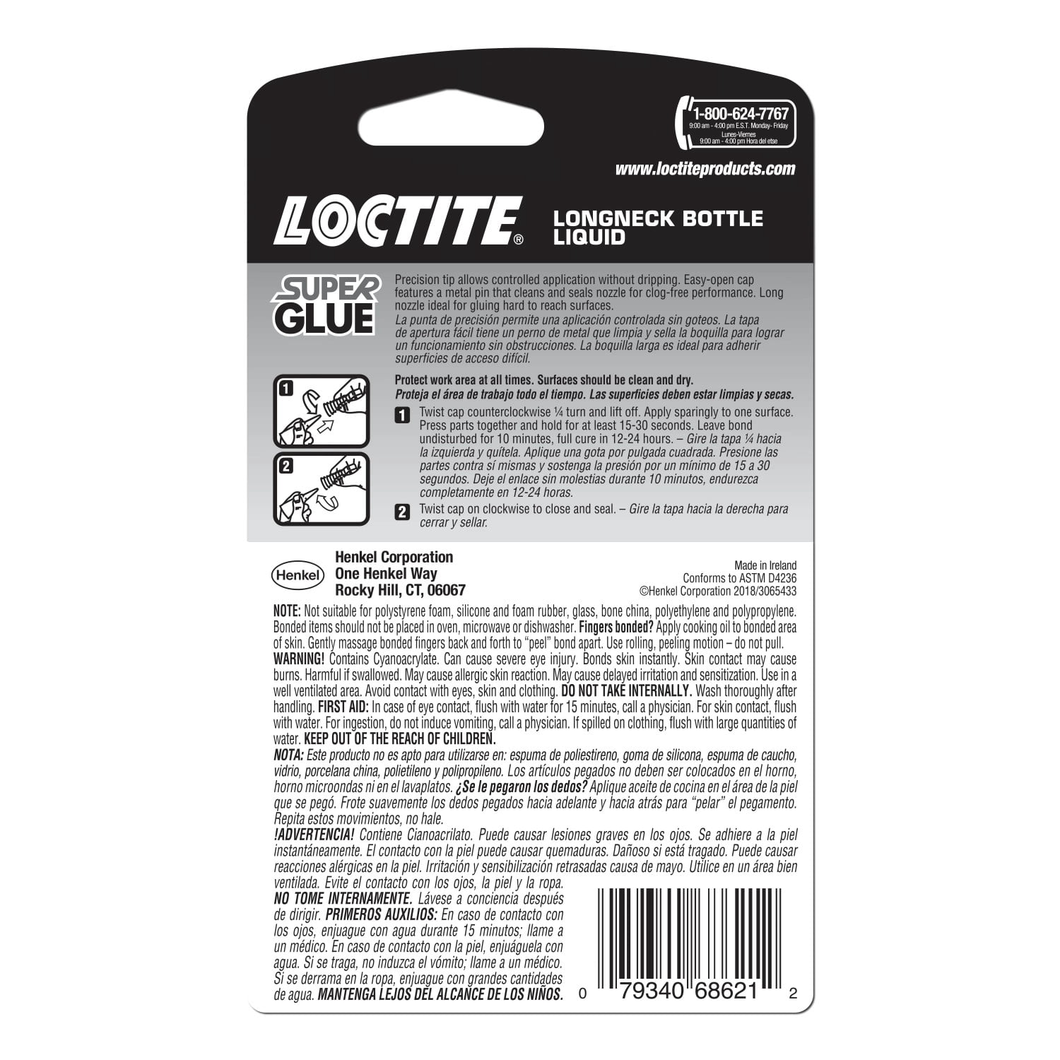 Loctite Super Glue Liquid Longneck Bottle, Pack of 1, Clear 0.18 oz Bottle