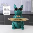 thumbnail image 1 of Bandeja de almacenamiento de escritorio de Bulldog, estatua, alcancía, almacenamiento, escultura de Animal, decoración de mesa, multifunción (verde), 1 of 4