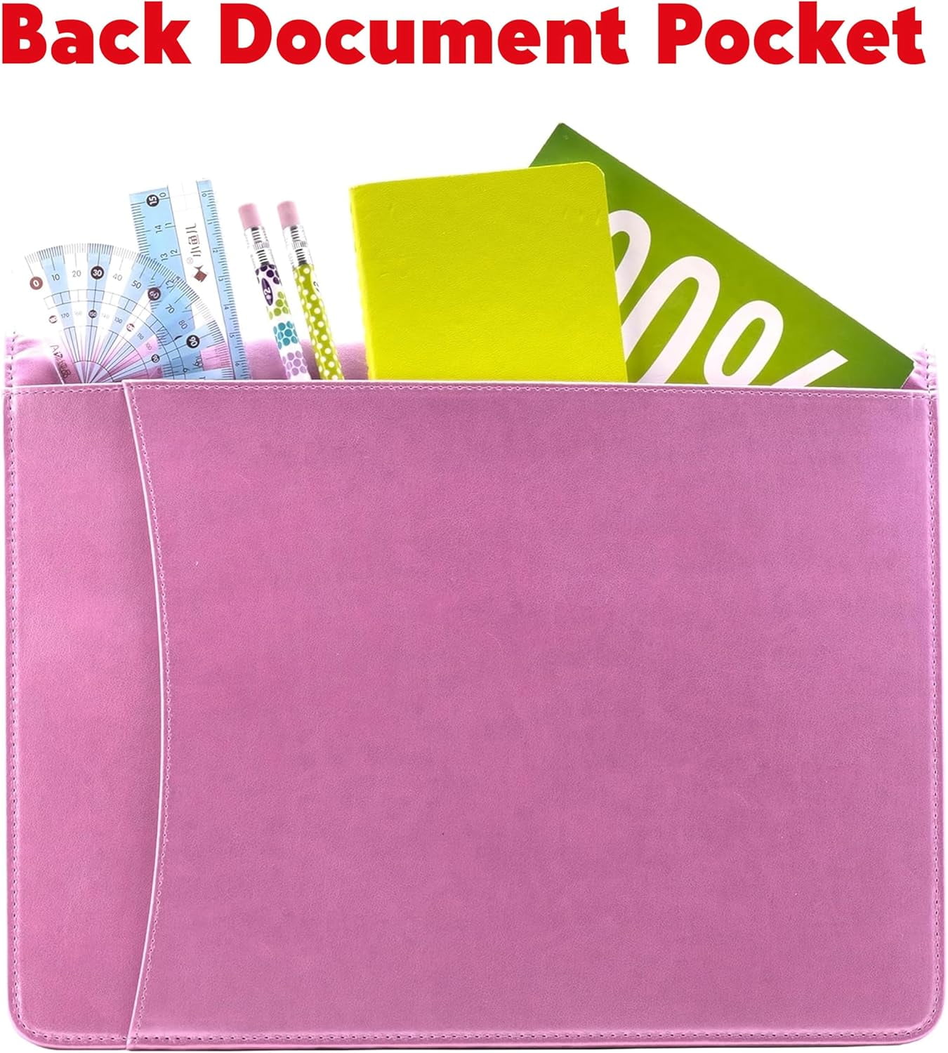 Case-it Business Meeting Padfolio | Professional Portfolio with Letter Size Writing Pad, PAD-39 Metallic Pink