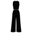 thumbnail image 1 of Conjunto de dos piezas BTFBM con top corto sin mangas y pantalón ancho negro talla M, 1 of 7