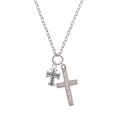 thumbnail image 2 of Delight Jewelry Silvertone Scroll Cross with Antiqued Decoration Everlasting Love Engraved Cross Zoey Necklace, 28", 2 of 4