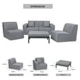 thumbnail image 3 of Deko Living 4 Place Seating  Gray Compressed Foam Sectional Sofa and Ottoman Set, 3 of 14