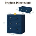 thumbnail image 5 of Heynemo Blue Nightstands Set of 2, 3-Drawer Wooden Bedside Tables for Bedroom, Living Room, or Hallway, 5 of 9