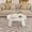 White embossed, variant on Modern Farmhouse Round Coffee Table – 33.5'' Wooden Center Table with 3 Sturdy Inclined Legs – Easy to Assemble – Ideal for Living Room, Bedroom, Sofa Side – White Embossed Finish