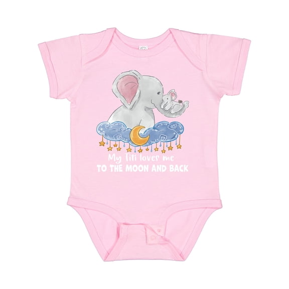 Inktastic My Titi Loves Me to the Moon and Back Elephant Family Boys or Girls Baby Bodysuit
